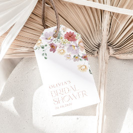 Etiqueta Para Presente Flores Coloridas, Flores Selvagens, Boho, Chá de p