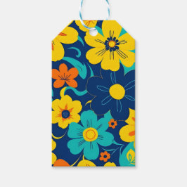 Etiqueta Para Presente Flores Coloridas Rush Blooms-Dopamina-Estilo-Retro