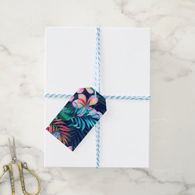 Etiqueta Para Presente Flores da Ilha Escura (Com cordão)