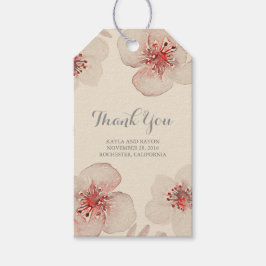 Etiqueta Para Presente Flores de Aquarela Casamento vintage Botânico