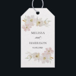 Etiqueta Para Presente Flores de Aquarela em Creme e Rubor<br><div class="desc">Flores de Aquarela em Creme e Rubor</div>