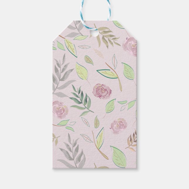 Etiqueta Para Presente Flores de Aquarela Festiva 3 (Frente)
