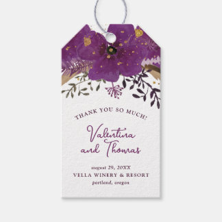 Etiqueta Para Presente Flores De Aquarela Roxo Favor De Casamento