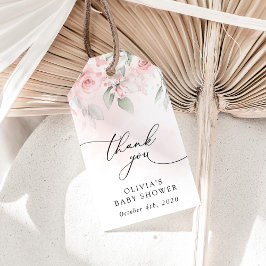 Etiqueta Para Presente Flores de Blush, Flores Rosa, Boho, Chá de fraldas