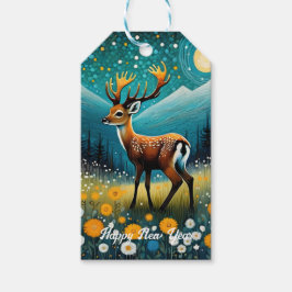 Etiqueta Para Presente Flores de Cachorro Felizes Fantasia de Cérebro no