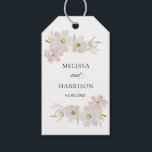 Etiqueta Para Presente Flores de Cores de Água de Creme e Blush<br><div class="desc">Flores de Cores de Água de Creme e Blush</div>