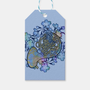 Etiqueta Para Presente Flores de Corno Azul Francês Classe de Banda