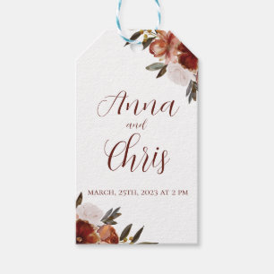 ETIQUETA PARA PRESENTE FLORES DE QUEDA DE ÁGUA CASAMENTO
