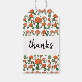 Etiqueta Para Presente Flores de Ranúnculo Laranja Aquarela