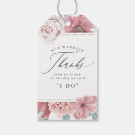 Etiqueta Para Presente Flores De Rosa Dusty Elegante Obrigado