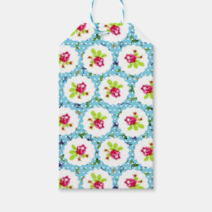 Etiqueta Para Presente Flores de Rosa vermelha Vintage Bolinhas Greenery