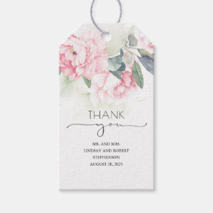 Etiqueta Para Presente Flores de Vintage Rosa Elegantes Obrigado