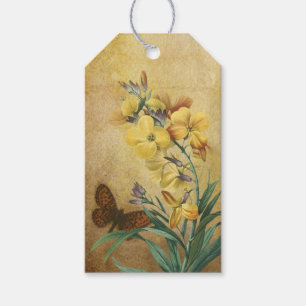 Etiqueta Para Presente Flores e Borboleta Vintage