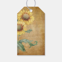 Etiqueta Para Presente Flores e Notas Musicais Vintage