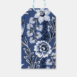 Etiqueta Para Presente Flores Fantásticas (Azul) Arte Fino