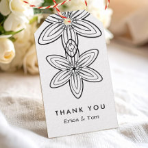 Flores minimalistas retrô em preto e branco