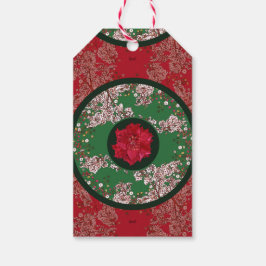 Etiqueta Para Presente Flores para o Natal