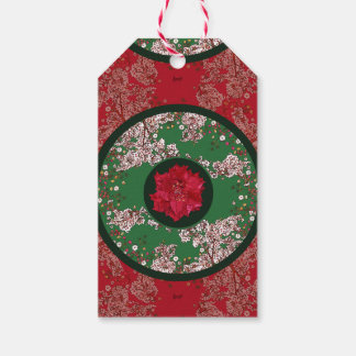 Etiqueta Para Presente Flores para o Natal