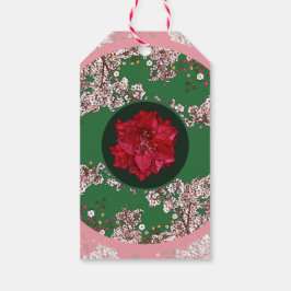 Etiqueta Para Presente Flores para o Natal