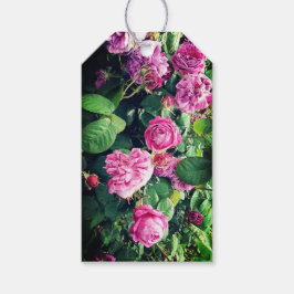 Etiqueta Para Presente Flores rosa e roxa