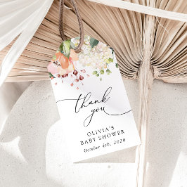 Etiqueta Para Presente Flores Rosa, Flores Brancas, Boho, Chá de fraldas