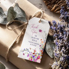 Etiqueta Para Presente Flores selvagens modernas e chiques agradecimento 
