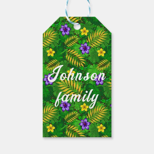 Etiqueta Para Presente flores tropicais (Frente)