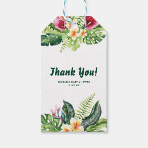 Etiqueta Para Presente Flores Tropicais Folhas Festa Floral de Noiva