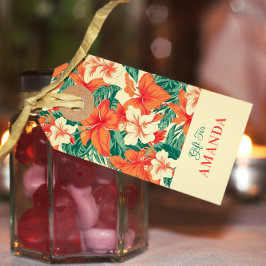 Etiqueta Para Presente Flores tropicais Vibe havaiano