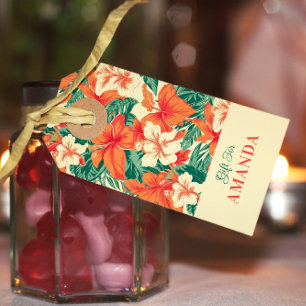 Etiqueta Para Presente Flores tropicais Vibe havaiano