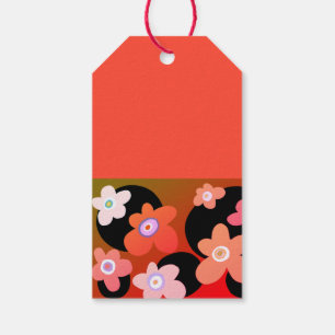 Etiqueta Para Presente Flores vermelhas e laranjas