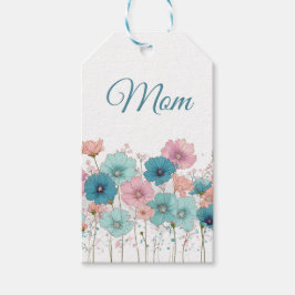 Etiqueta Para Presente Flores Vintage de Primavera para a Mamãe