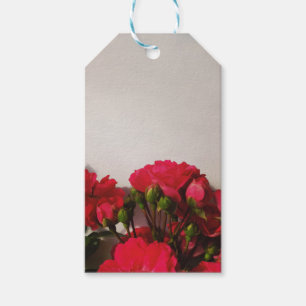 Etiqueta Para Presente Flores vivas e flores brilhantes rosas vermelhas