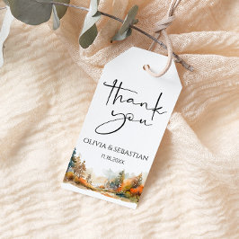 Etiqueta Para Presente Floresta do outono da Rússia Woodland Obrigado