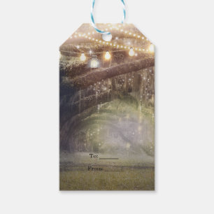 Etiqueta Para Presente Floresta Encantada & Luzes da Rustic Woods