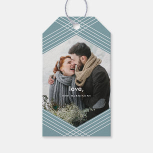 Etiqueta Para Presente Foco Festivo   Azul Cinza  