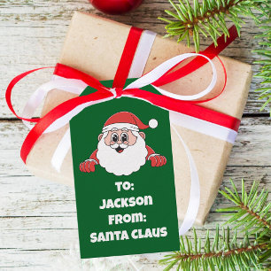 Etiqueta Para Presente Fofa Verde De Papai Noel Presentes Personalizados