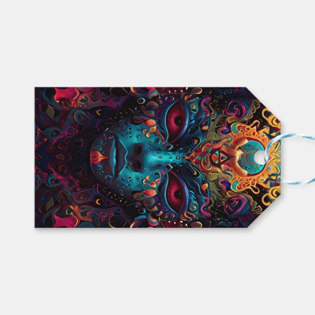 Etiqueta Para Presente Fogo da etiqueta do presente dos deuses (Frente (horizontal))