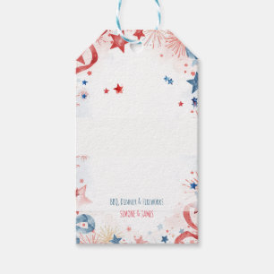 Etiqueta Para Presente Fogueira em Aquarela Decoração de Festa de 4 de Ju