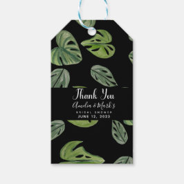 Etiqueta Para Presente Folha de Monstera Adansonii Aquarela à Mão para No
