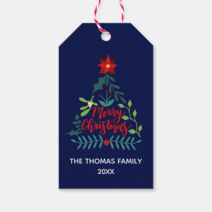 Etiqueta Para Presente Folhagem de Natal