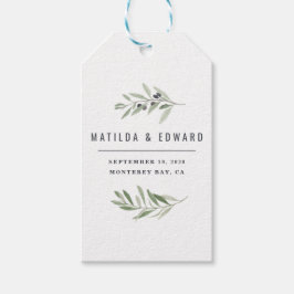 Etiqueta Para Presente Folhagem de oliveira moderna favorita de casamento
