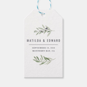 Etiqueta Para Presente Folhagem de oliveira moderna favorita de casamento
