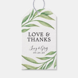 Etiqueta Para Presente Folhas Botânicas De Aquarela | Casamento Obrigado