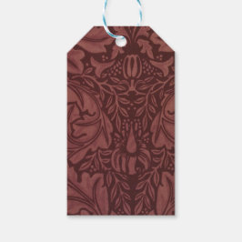 Etiqueta Para Presente Folhas de Acanto Vermelho Escuro (por William Morr