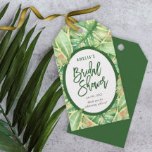 Folhas de Aquarela Verde Chuveiro Tropical de Noiv