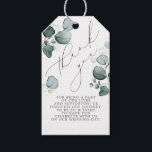 Etiqueta Para Presente Folhas de Eucalipto Elegante Verde Agradecimento<br><div class="desc">Etiquetas de agradecimento de folhas de eucalipto em aquarela</div>