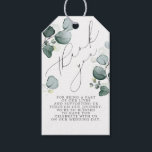 Etiqueta Para Presente Folhas de Eucalipto Elegante Verdura Obrigado<br><div class="desc">Tags de folhas de eucalipto em aquarela verde elegante obrigado</div>