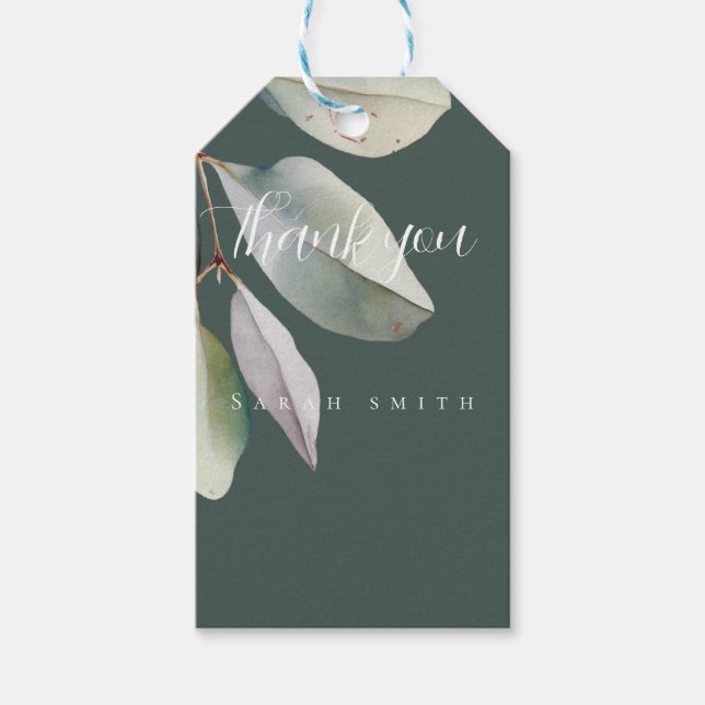 Etiqueta Para Presente  Folhas de eucalipto elegantes  (Frente)