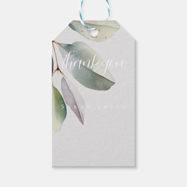 Etiqueta Para Presente  Folhas de eucalipto elegantes  (Frente)